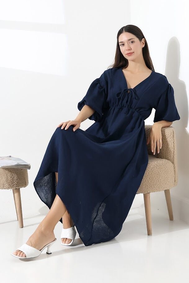 LACİVERT ELBİSE