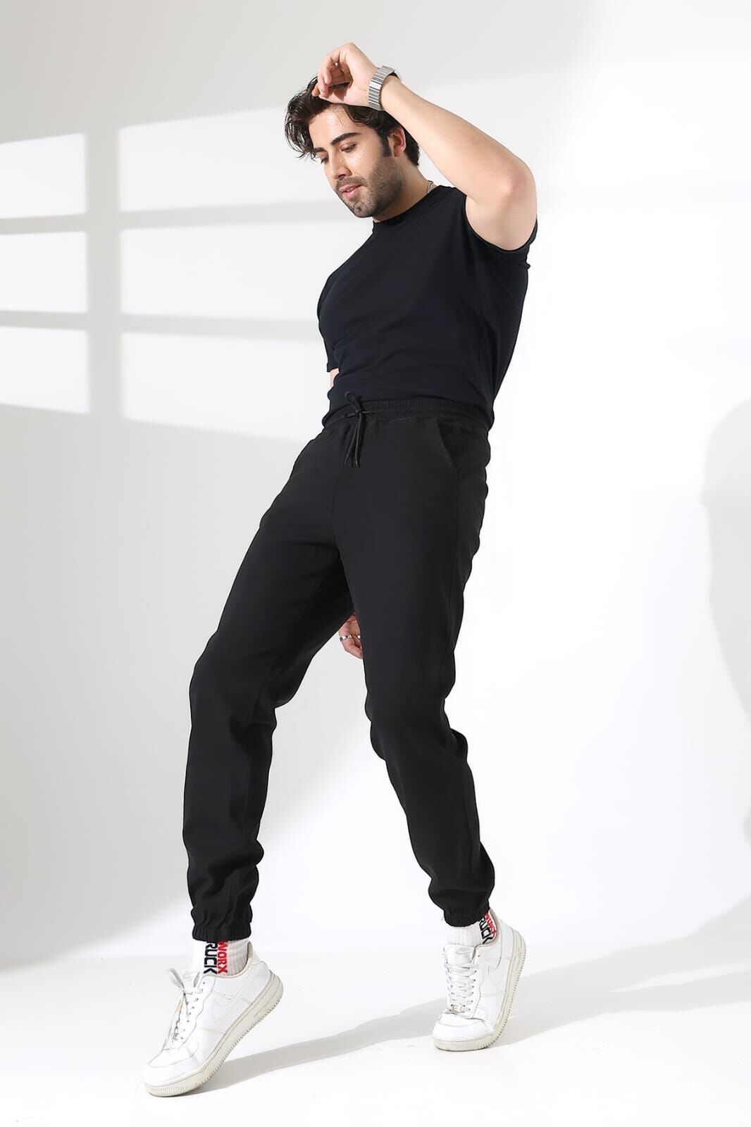 GABARDİN KUMAŞ BEL PAÇA LASTİK JOGGER PANTOLON