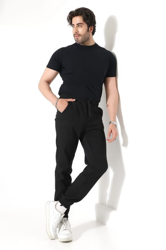 GABARDİN KUMAŞ BEL PAÇA LASTİK JOGGER PANTOLON