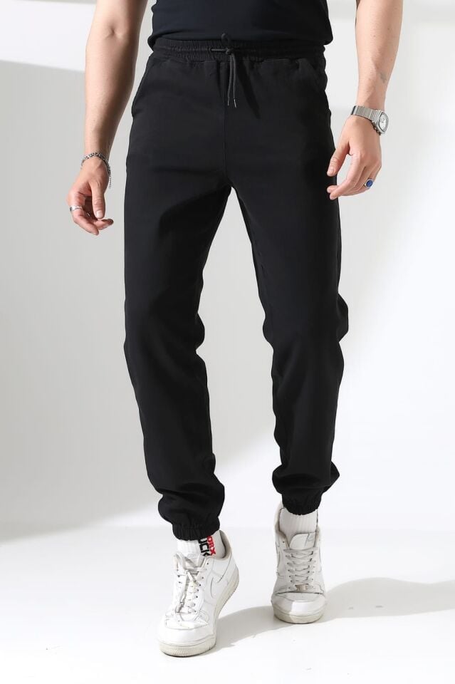GABARDİN KUMAŞ BEL PAÇA LASTİK JOGGER PANTOLON
