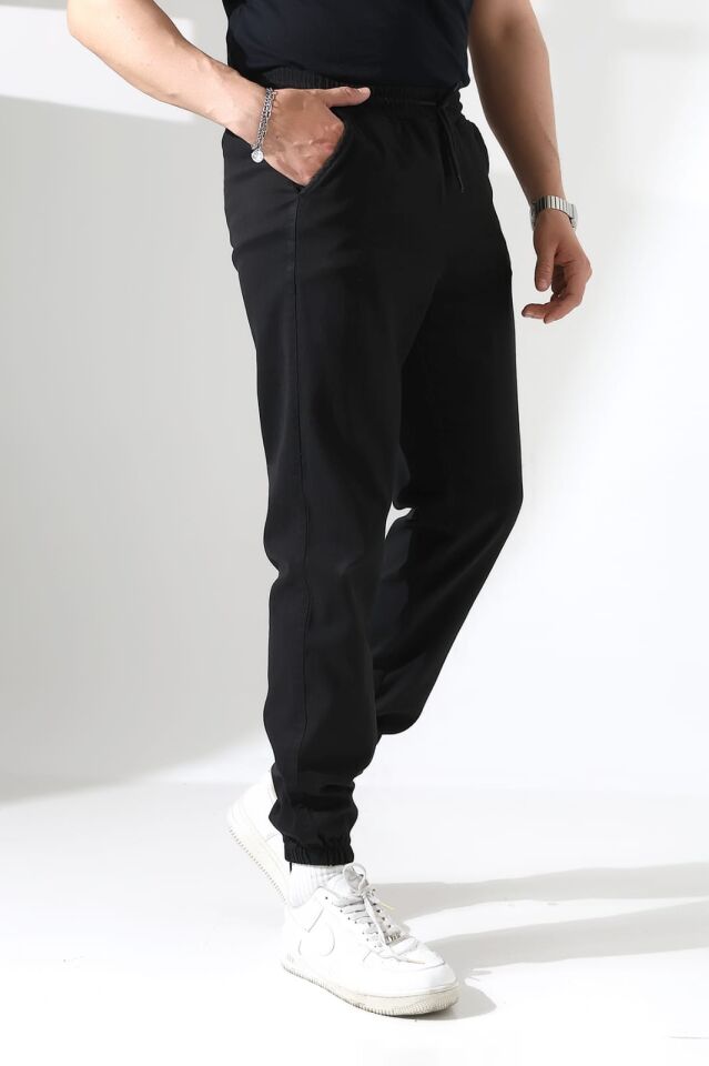 GABARDİN KUMAŞ BEL PAÇA LASTİK JOGGER PANTOLON