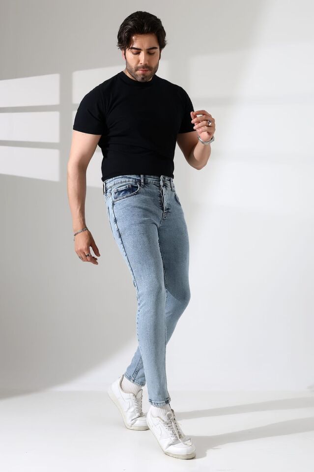 BUZ YIKAMA LİKRALI DENİM  KUMAŞ PANTOLON