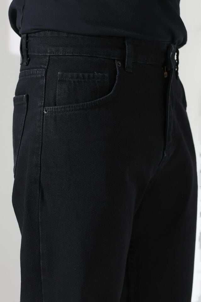 SİYAH DENİM KUMAŞ BAGGY PANTOLON