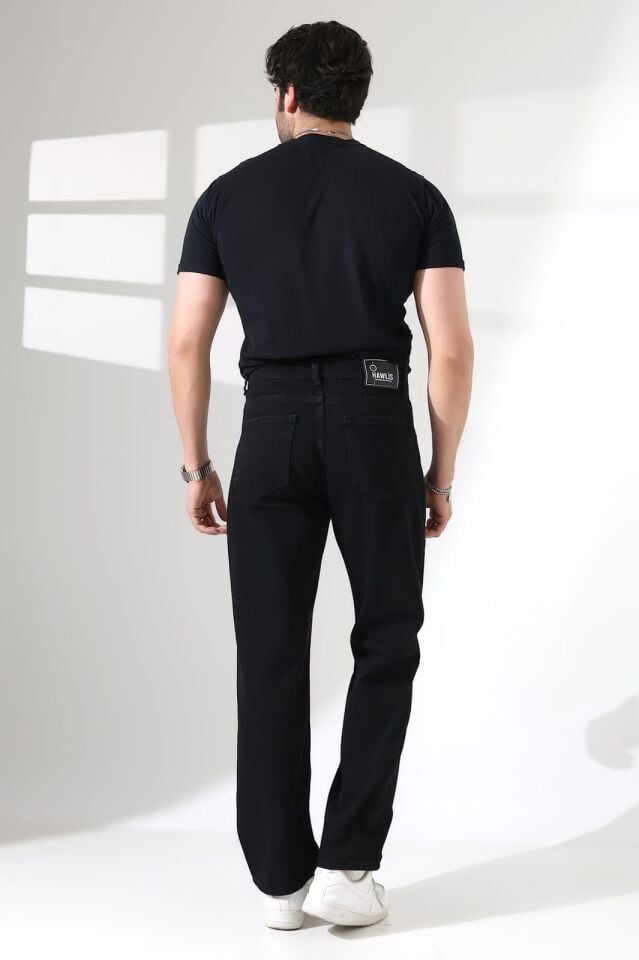 SİYAH DENİM KUMAŞ BAGGY PANTOLON