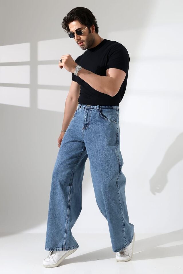 Salaş baggy ünisex kalıp kot pantolon/ücretsiz kargo/