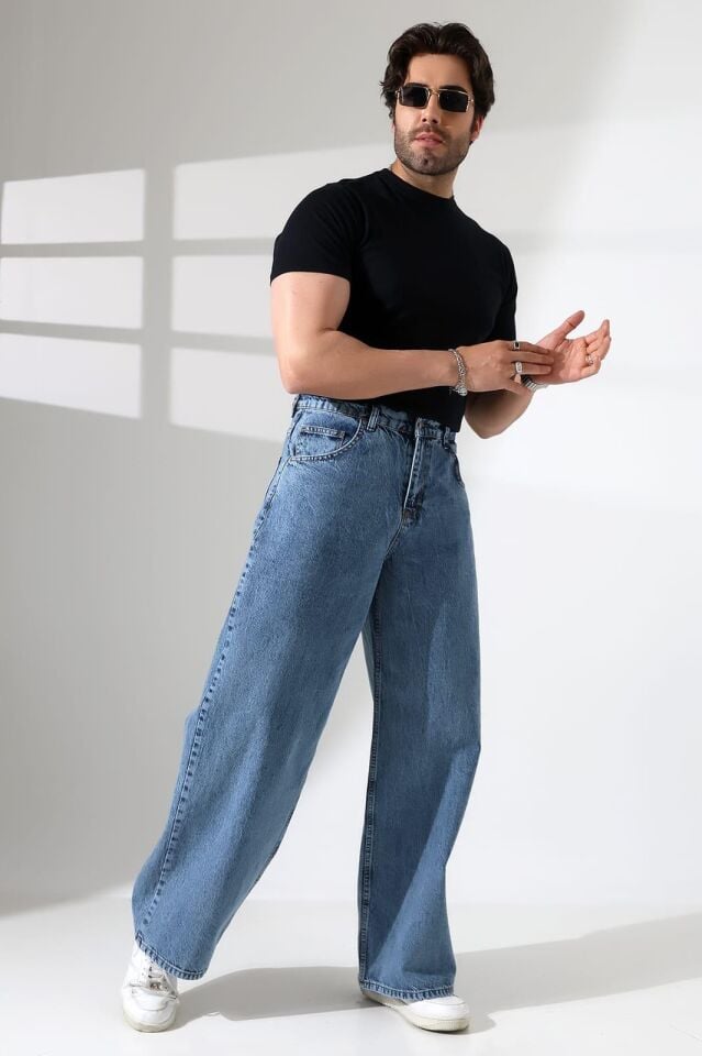 Salaş baggy ünisex kalıp kot pantolon/ücretsiz kargo/