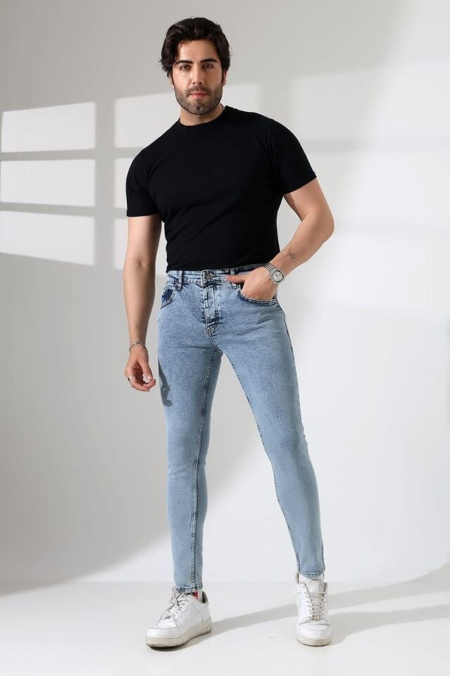 Erkek kar yıkama silim fit kot pantolon/ücretsiz kargo/