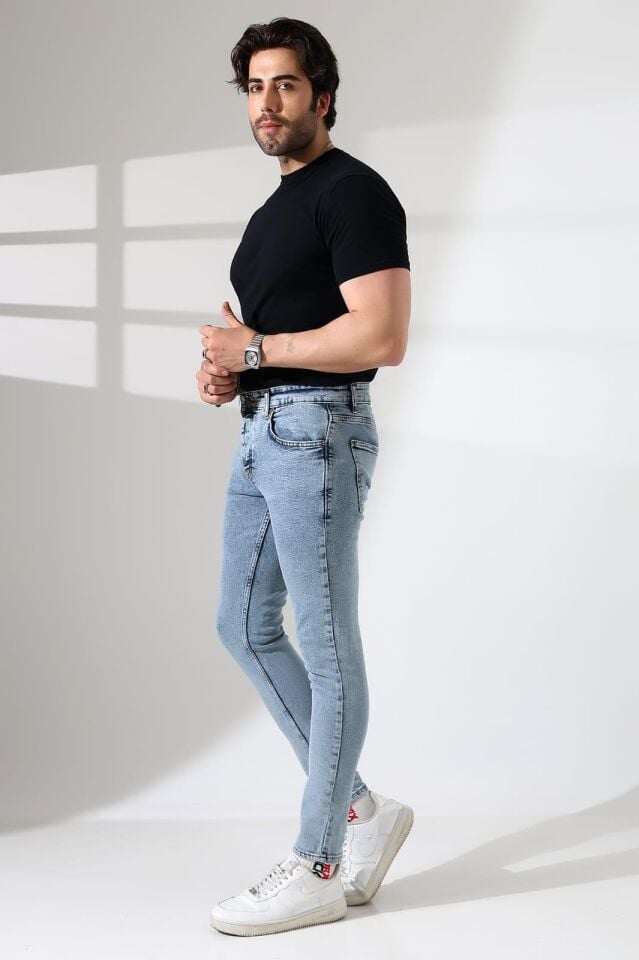 Erkek kar yıkama silim fit kot pantolon/ücretsiz kargo/