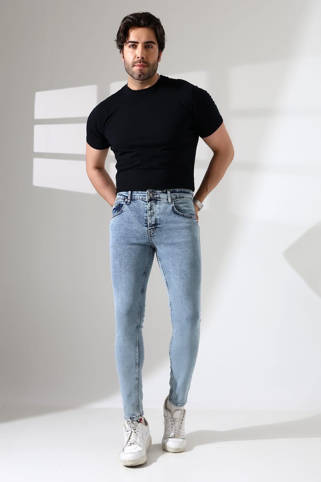 Erkek kar yıkama silim fit kot pantolon/ücretsiz kargo/